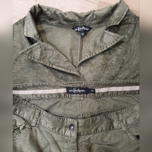 Eric Alexandre 2 piece Coord, button jacket (size 38) and pants (size 44) green - Picture 7 of 7